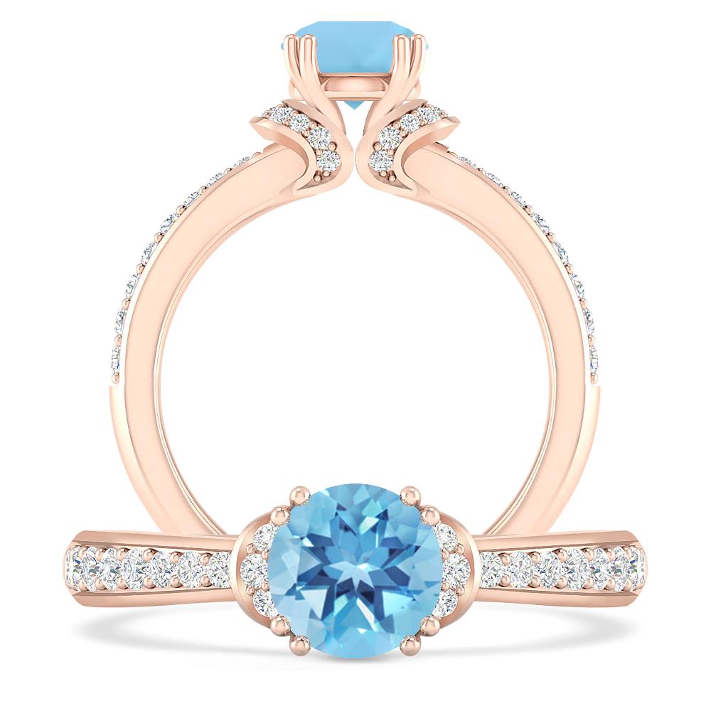 Rose Gold - Blue Topaz