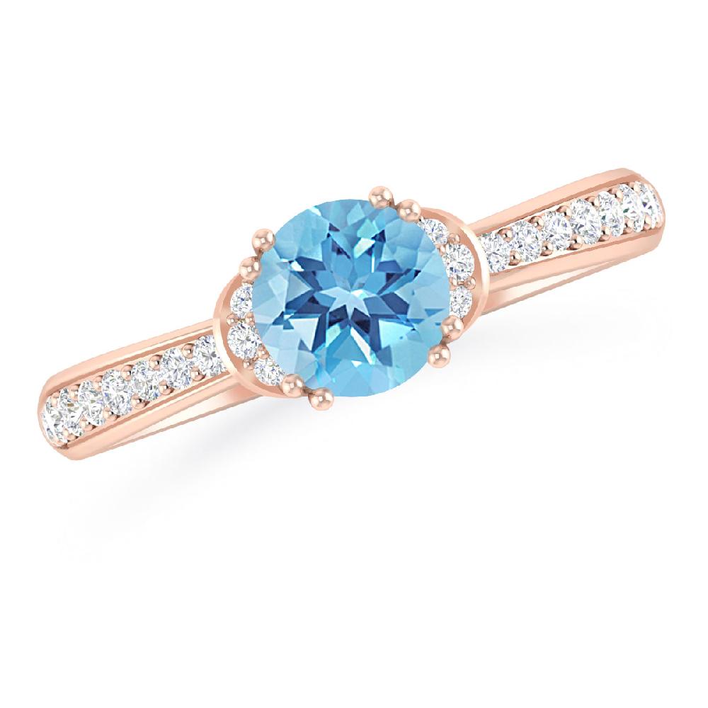 Rose Gold - Blue Topaz