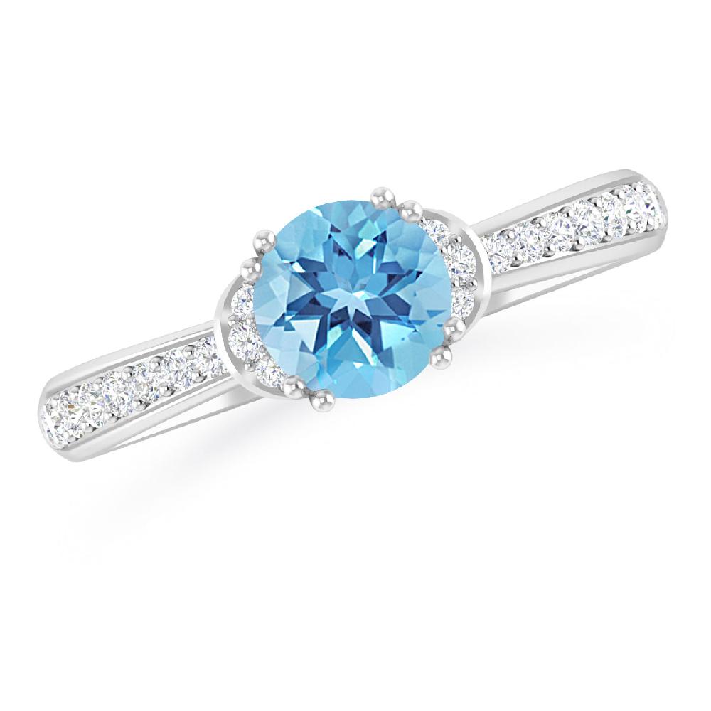 White Gold - Blue Topaz