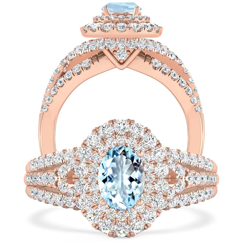Rose Gold - Aquamarine