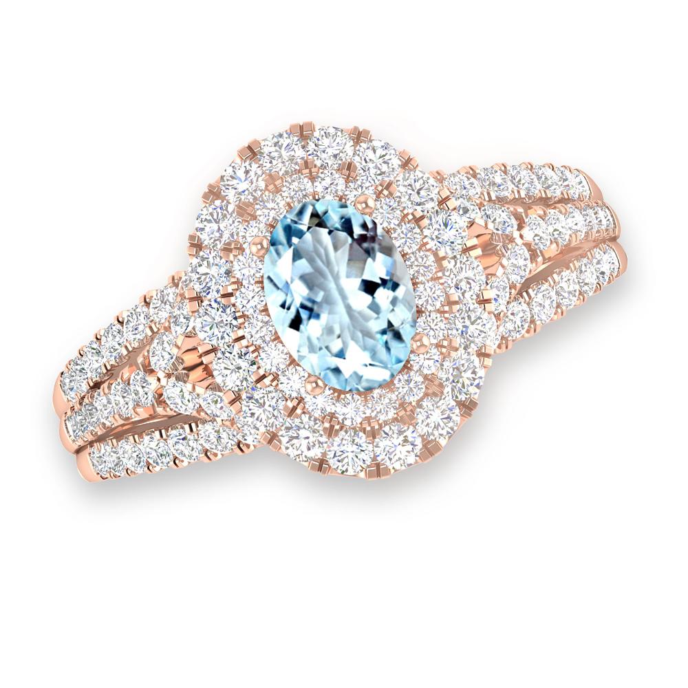 Rose Gold - Aquamarine