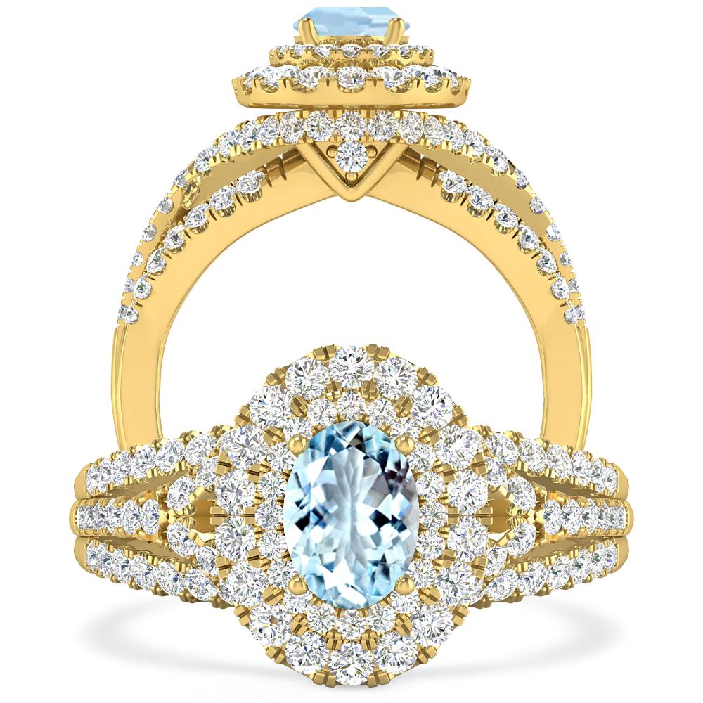 Yellow Gold - Aquamarine