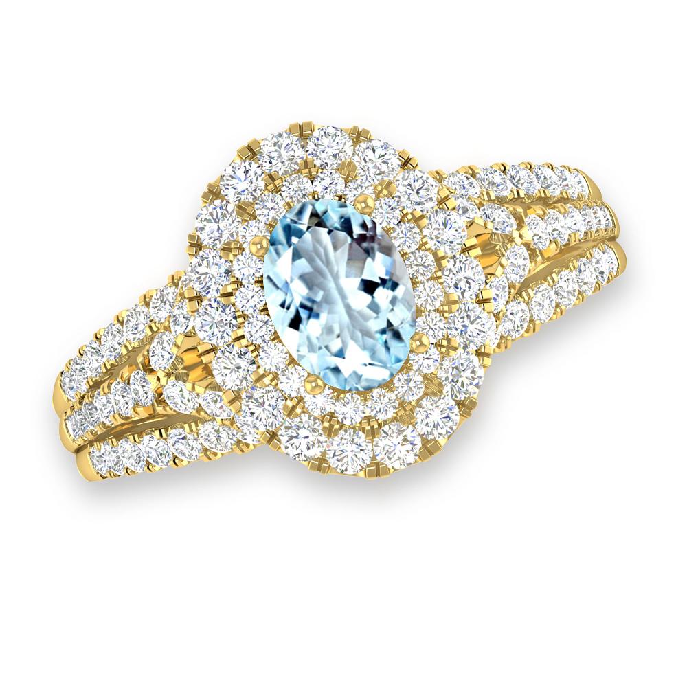 Yellow Gold - Aquamarine
