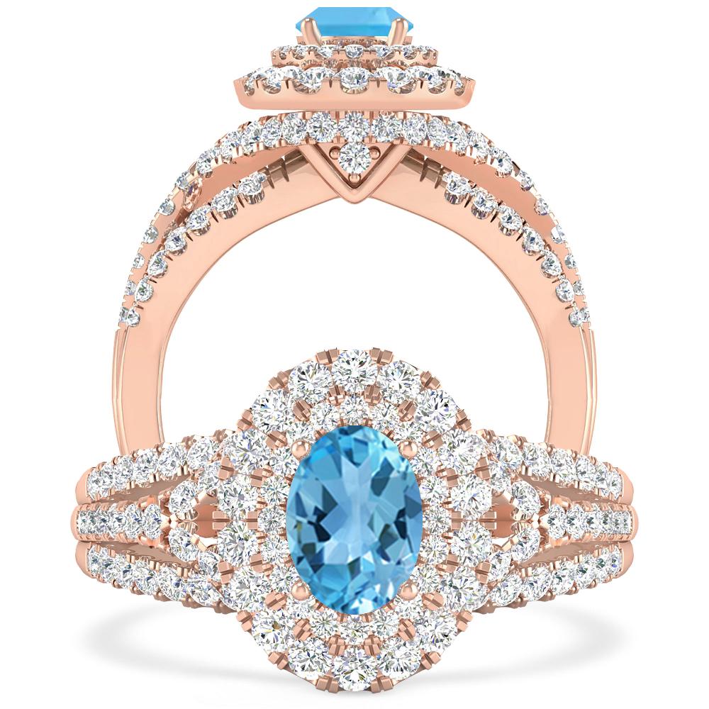 Rose Gold - Blue Topaz