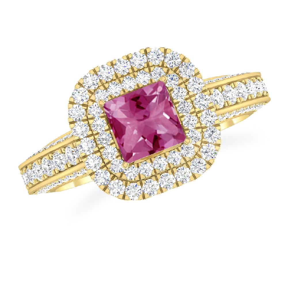 Yellow Gold - Pink Tourmaline