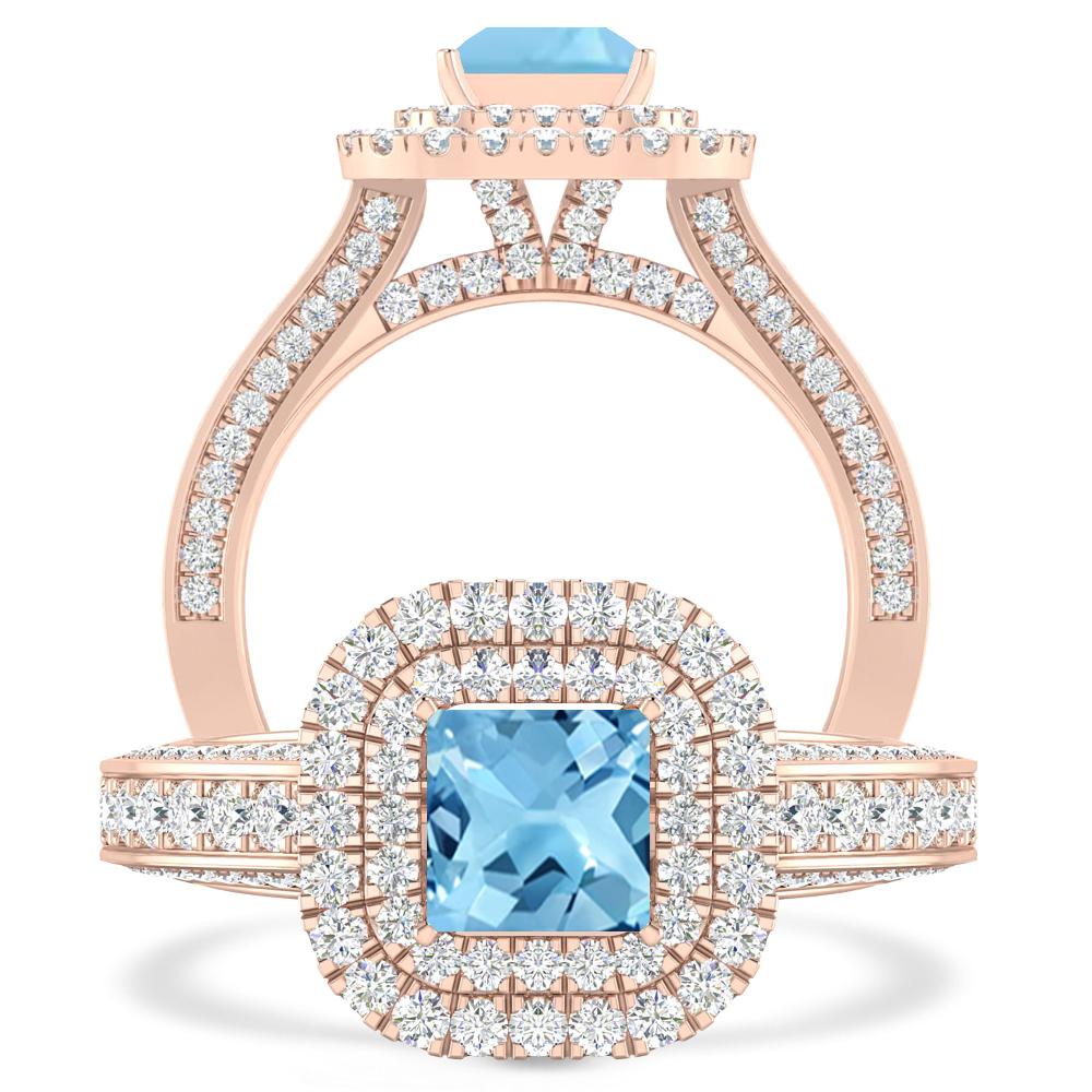 Rose Gold - Blue Topaz