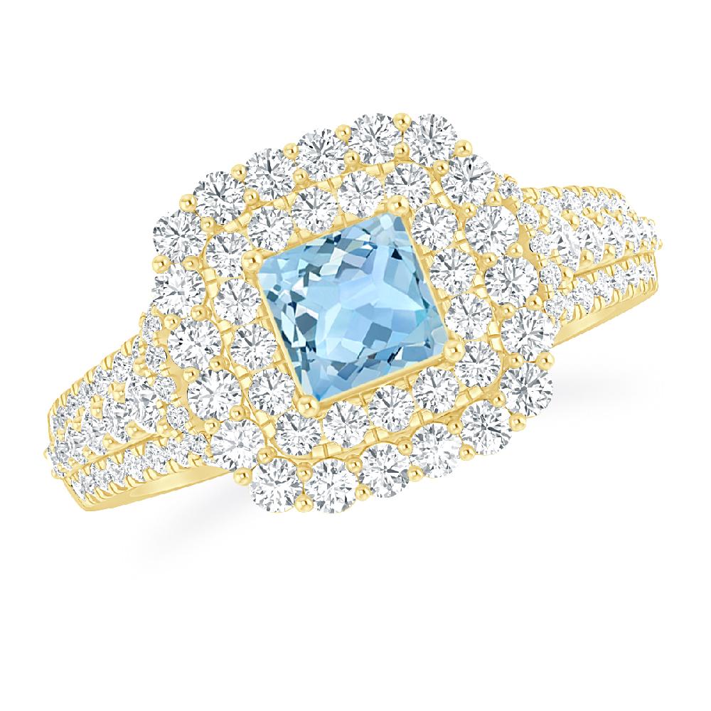 Yellow Gold - Aquamarine
