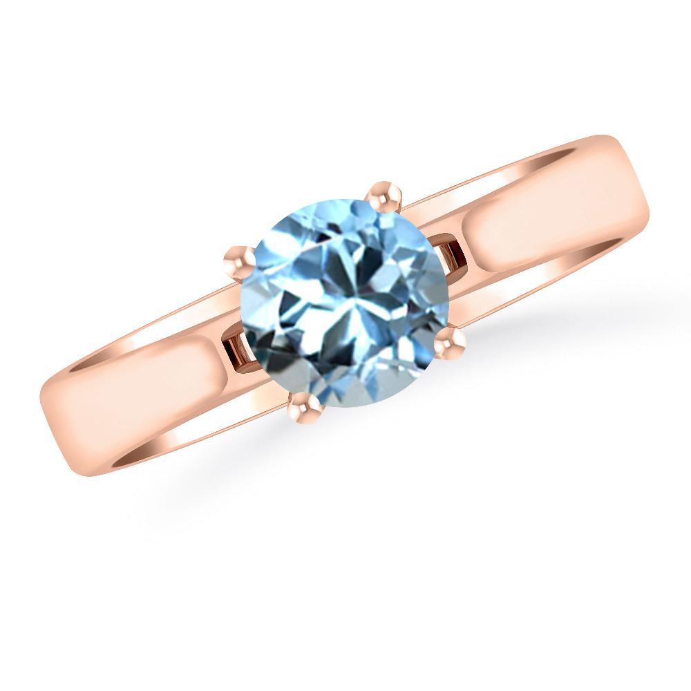 Rose Gold - Aquamarine