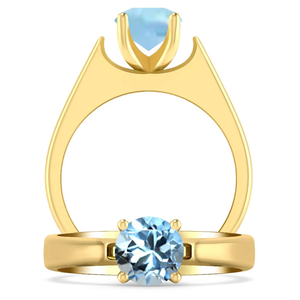 Yellow Gold - Aquamarine