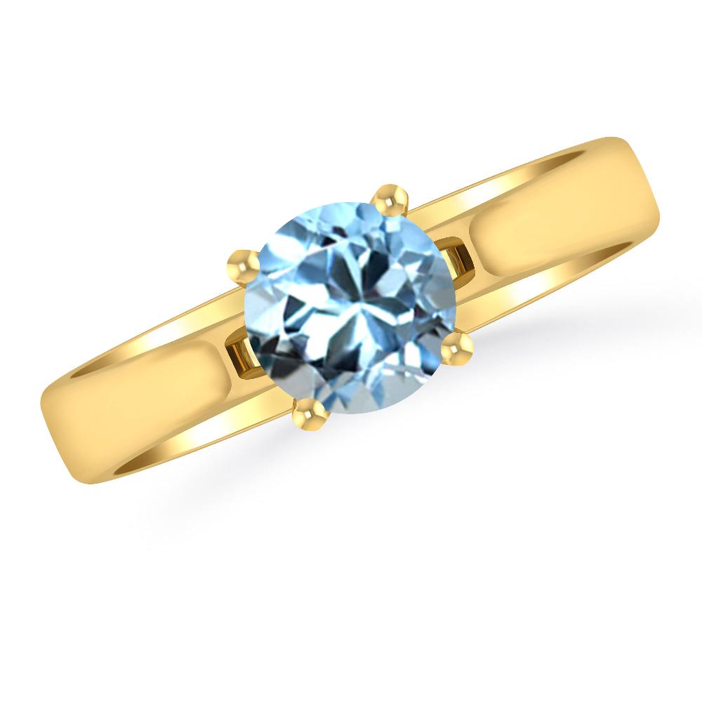 Yellow Gold - Aquamarine