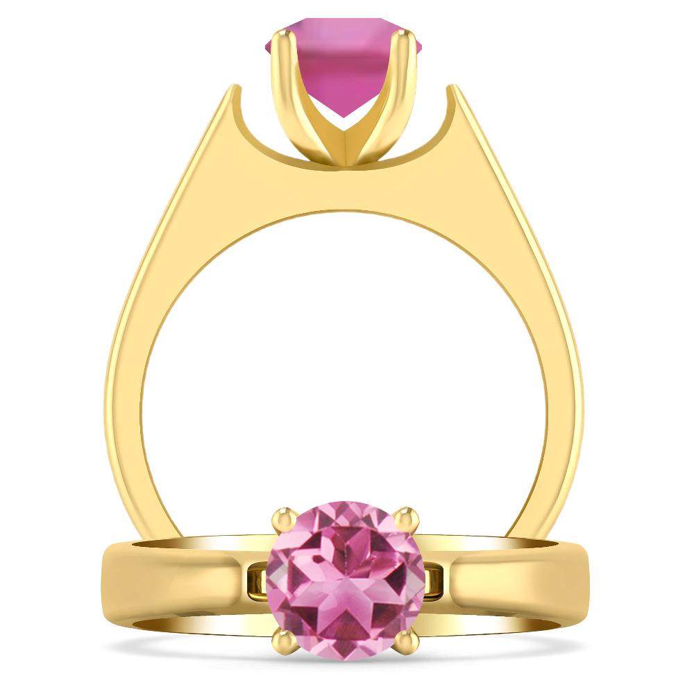 Yellow Gold - Pink Tourmaline