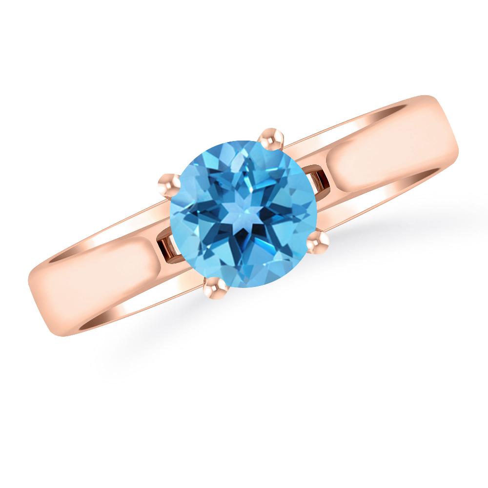 Rose Gold - Blue Topaz