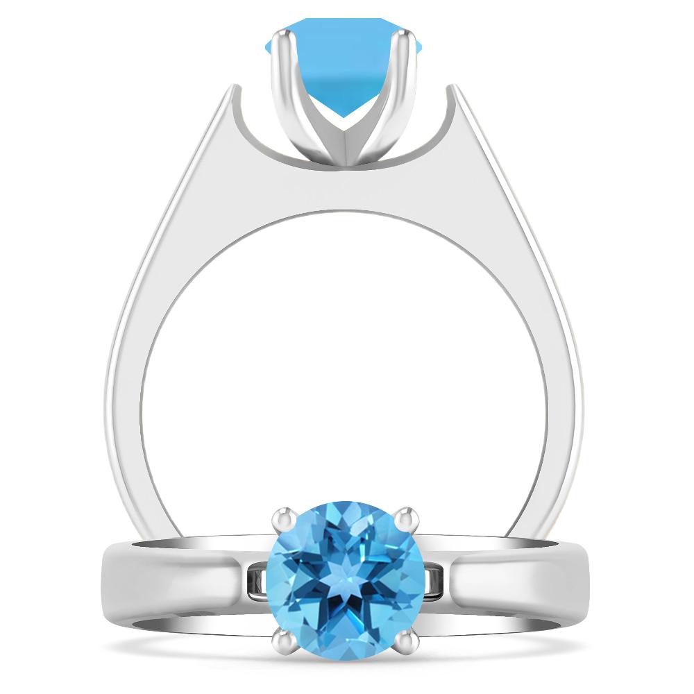 White Gold - Blue Topaz