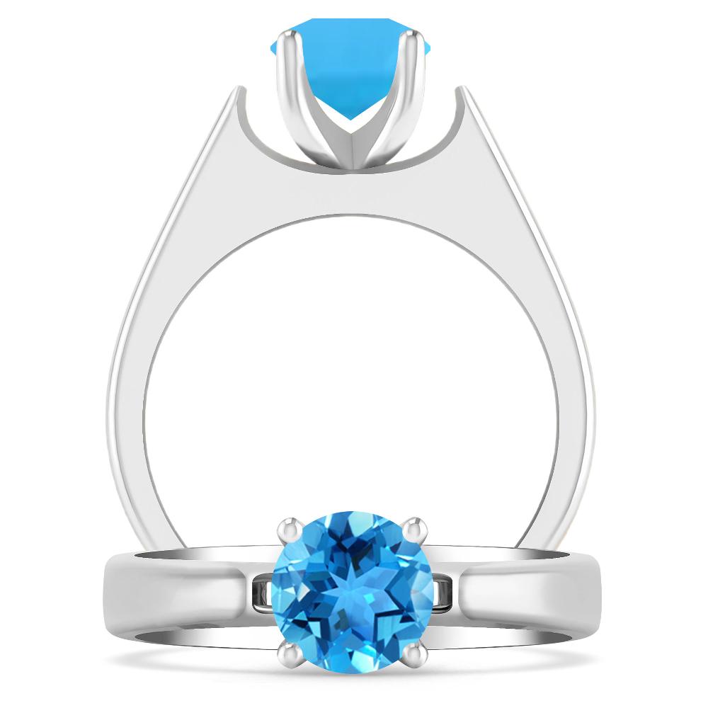White Gold - Blue Topaz