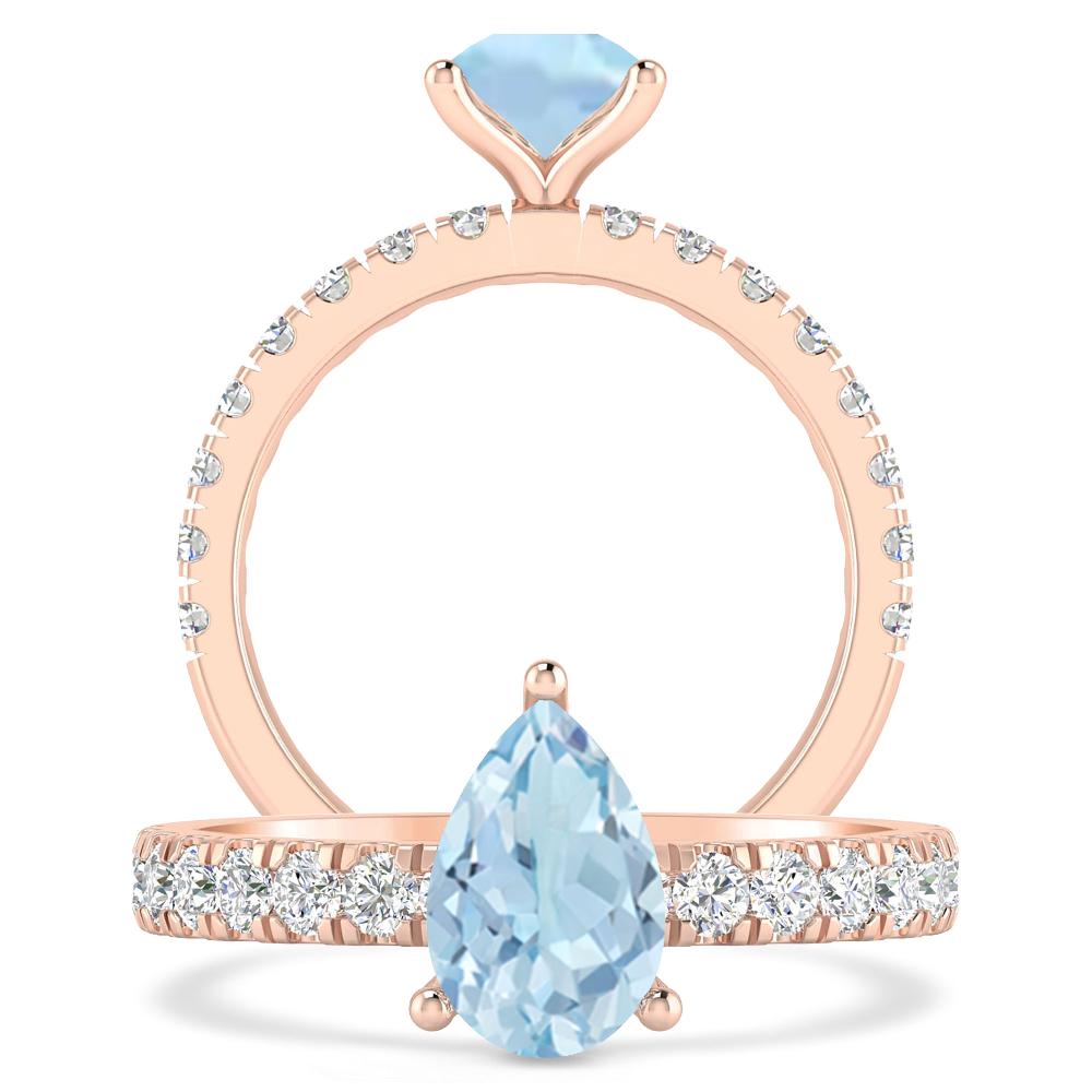 Rose Gold - Aquamarine