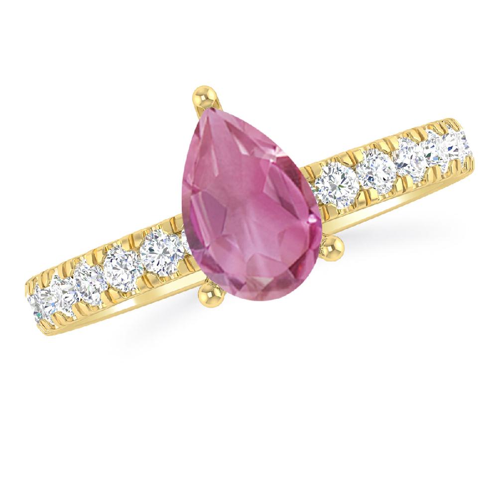 Yellow Gold - Pink Tourmaline