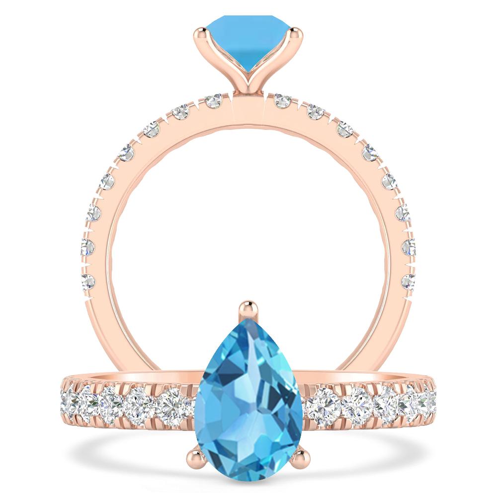 Rose Gold - Blue Topaz