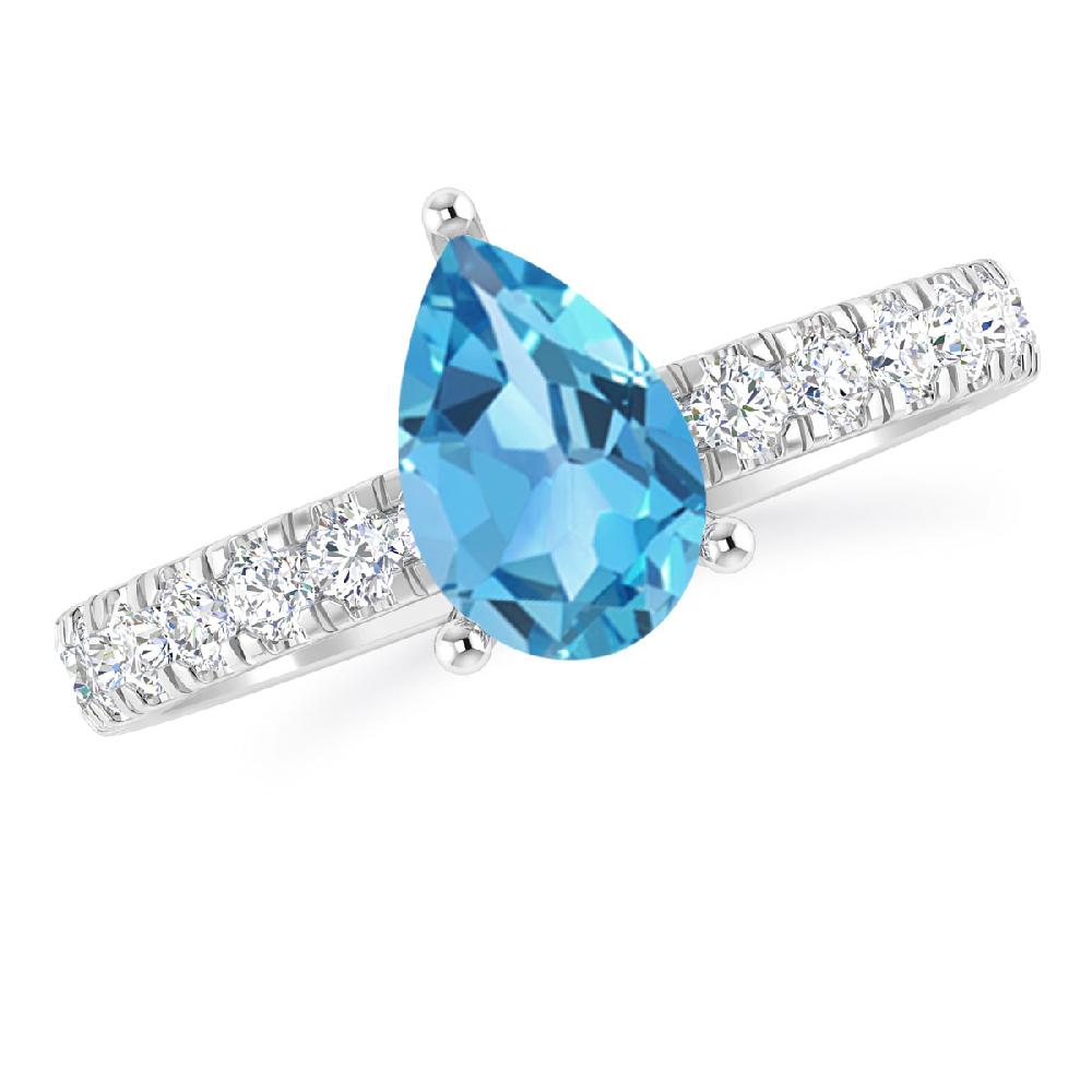 White Gold - Blue Topaz