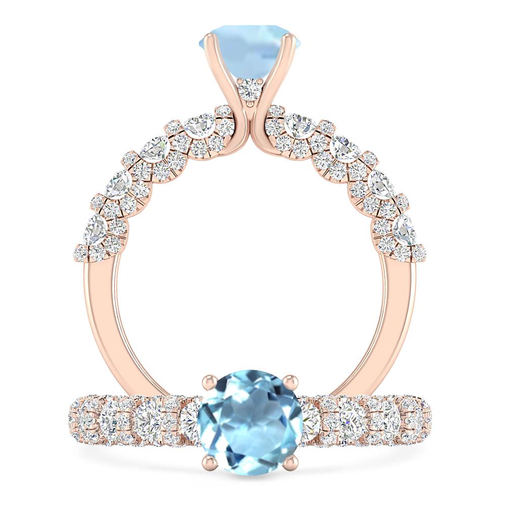 Rose Gold - Aquamarine
