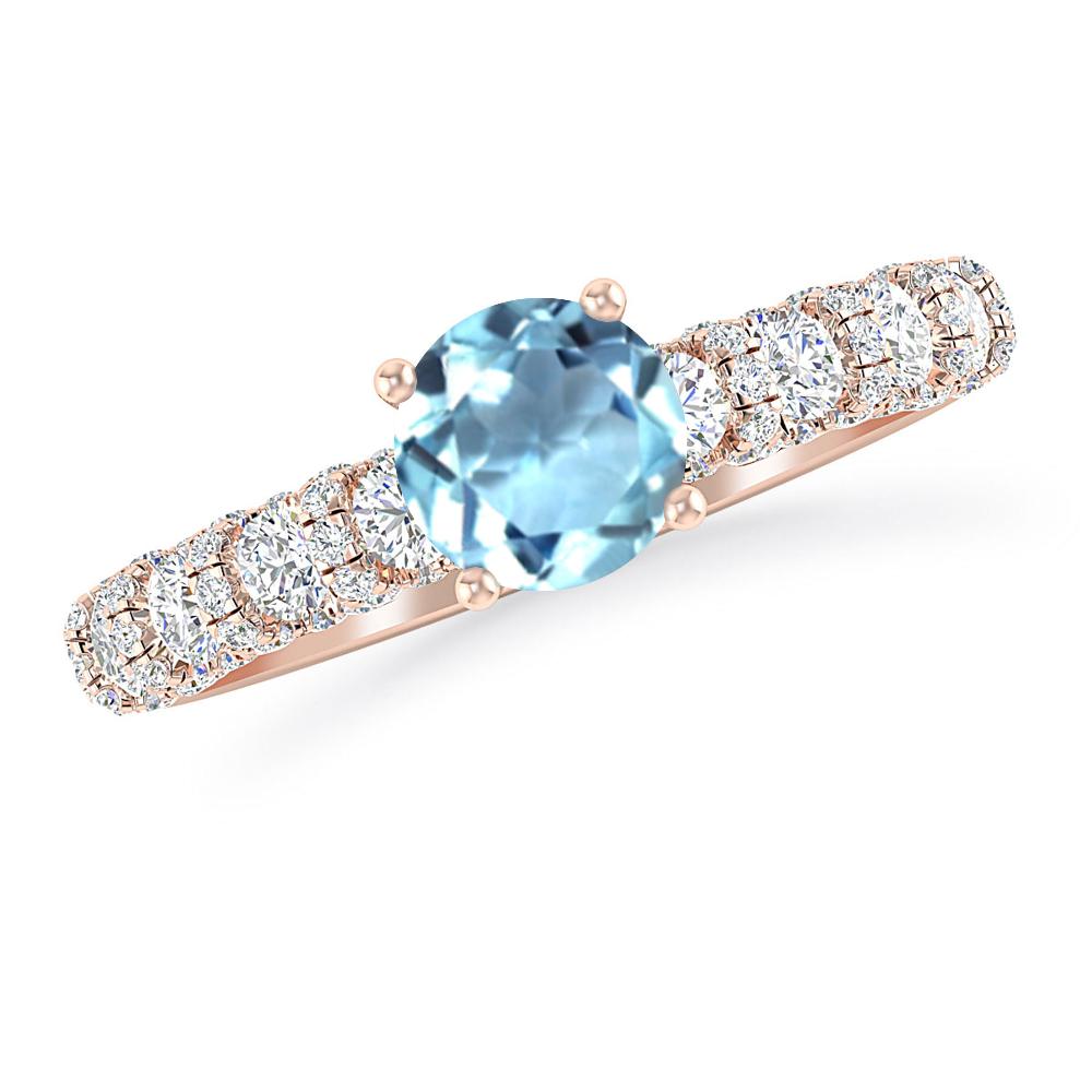 Rose Gold - Aquamarine