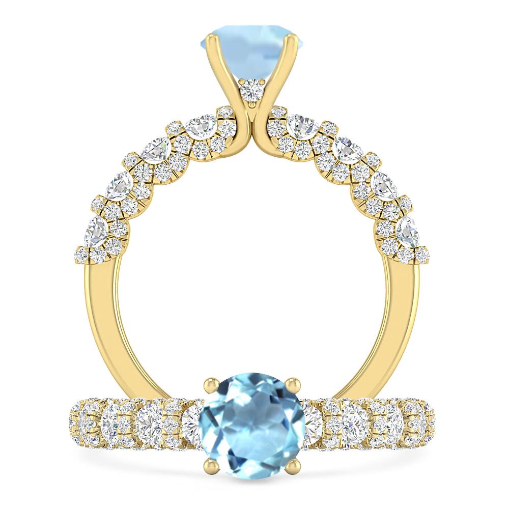 Yellow Gold - Aquamarine
