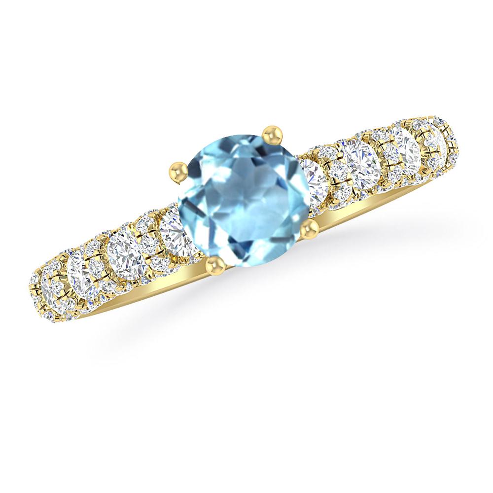 Yellow Gold - Aquamarine