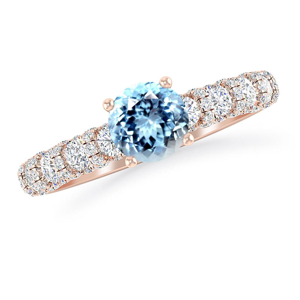 Rose Gold - Aquamarine