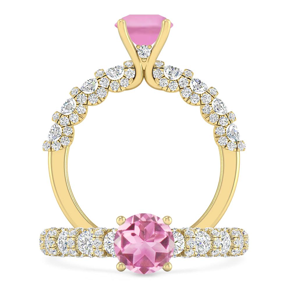 Yellow Gold - Pink Tourmaline