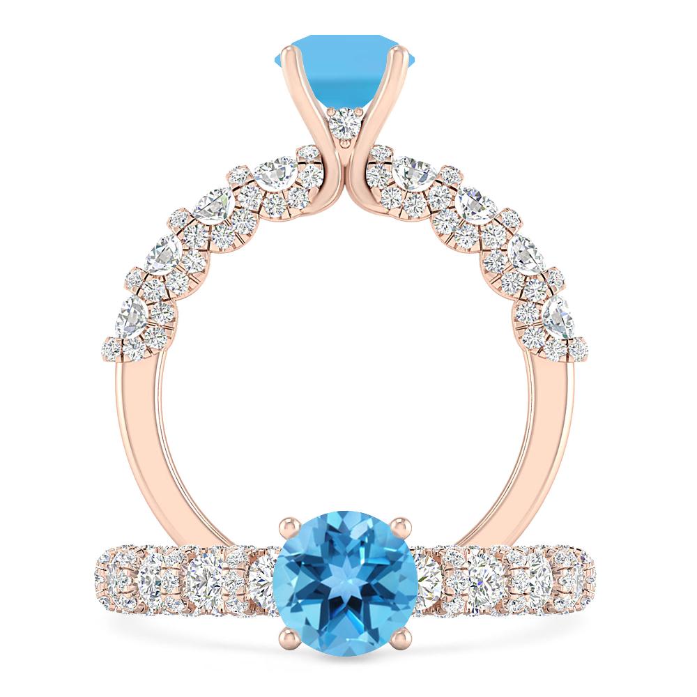Rose Gold - Blue Topaz