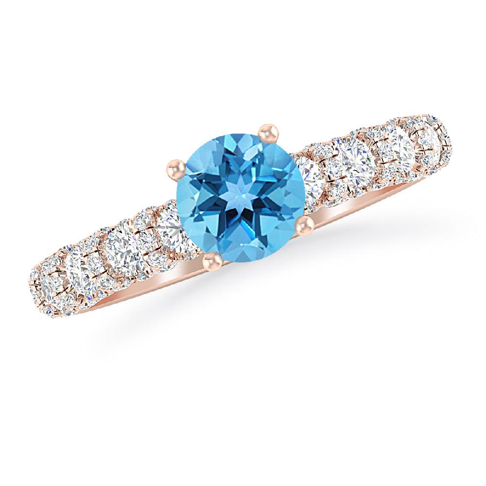 Rose Gold - Blue Topaz