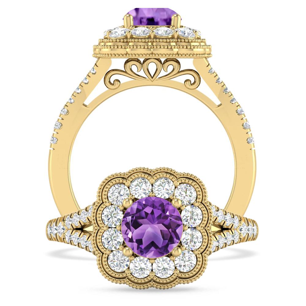 Yellow Gold - Amethyst