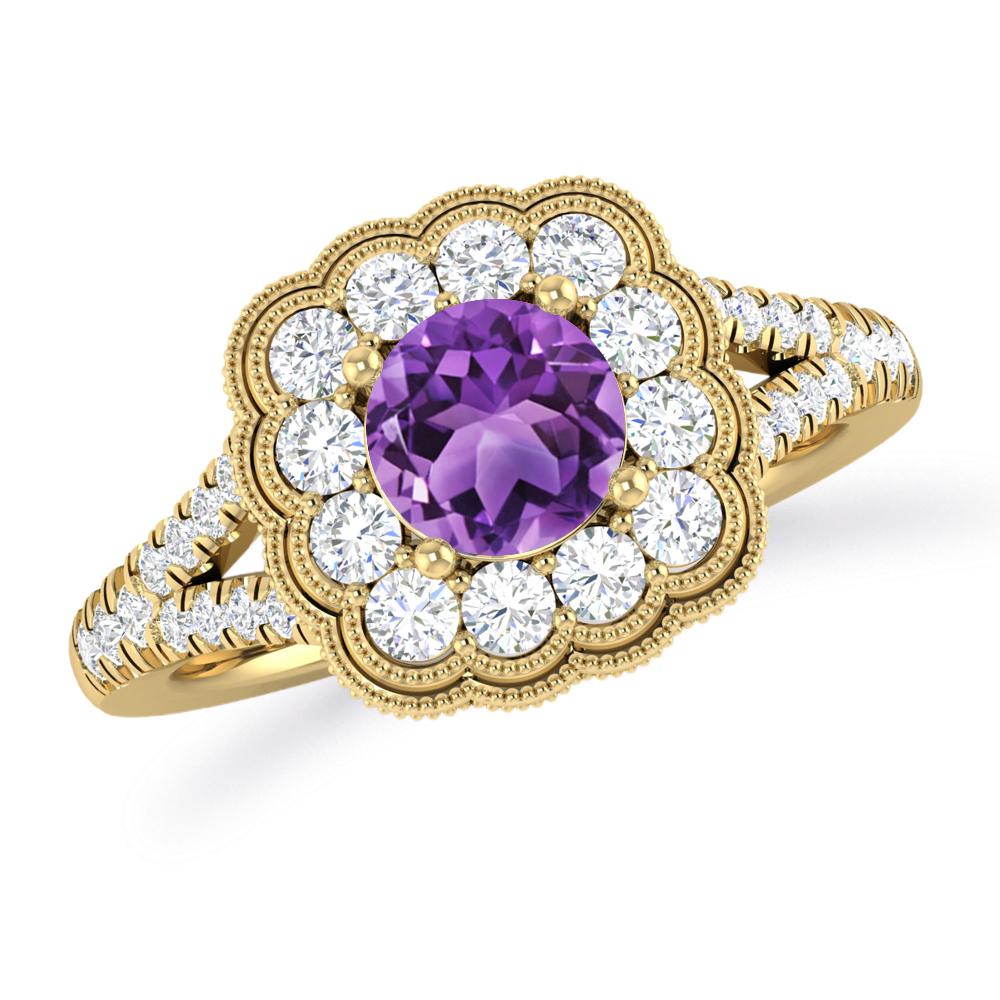 Yellow Gold - Amethyst