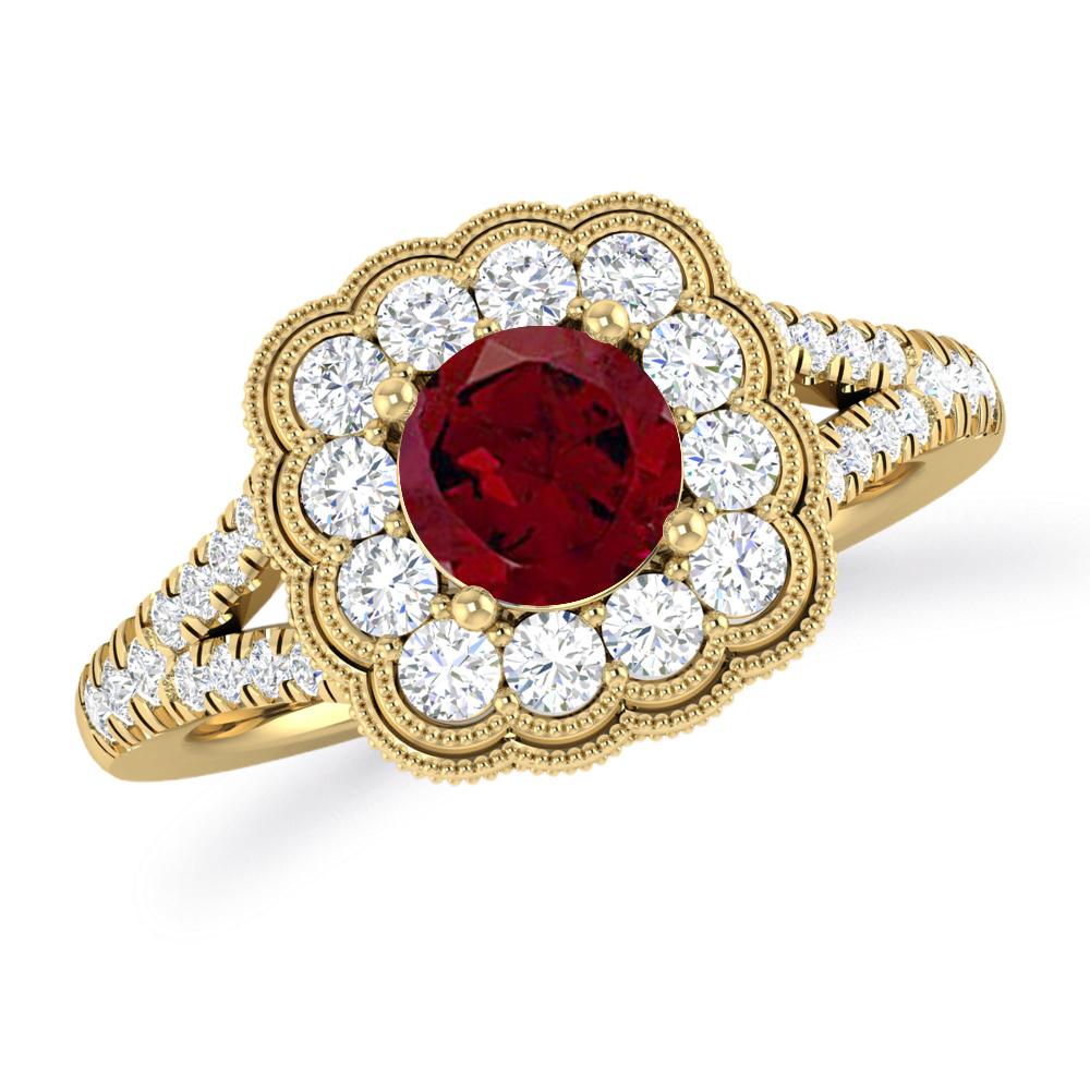 Yellow Gold - Garnet