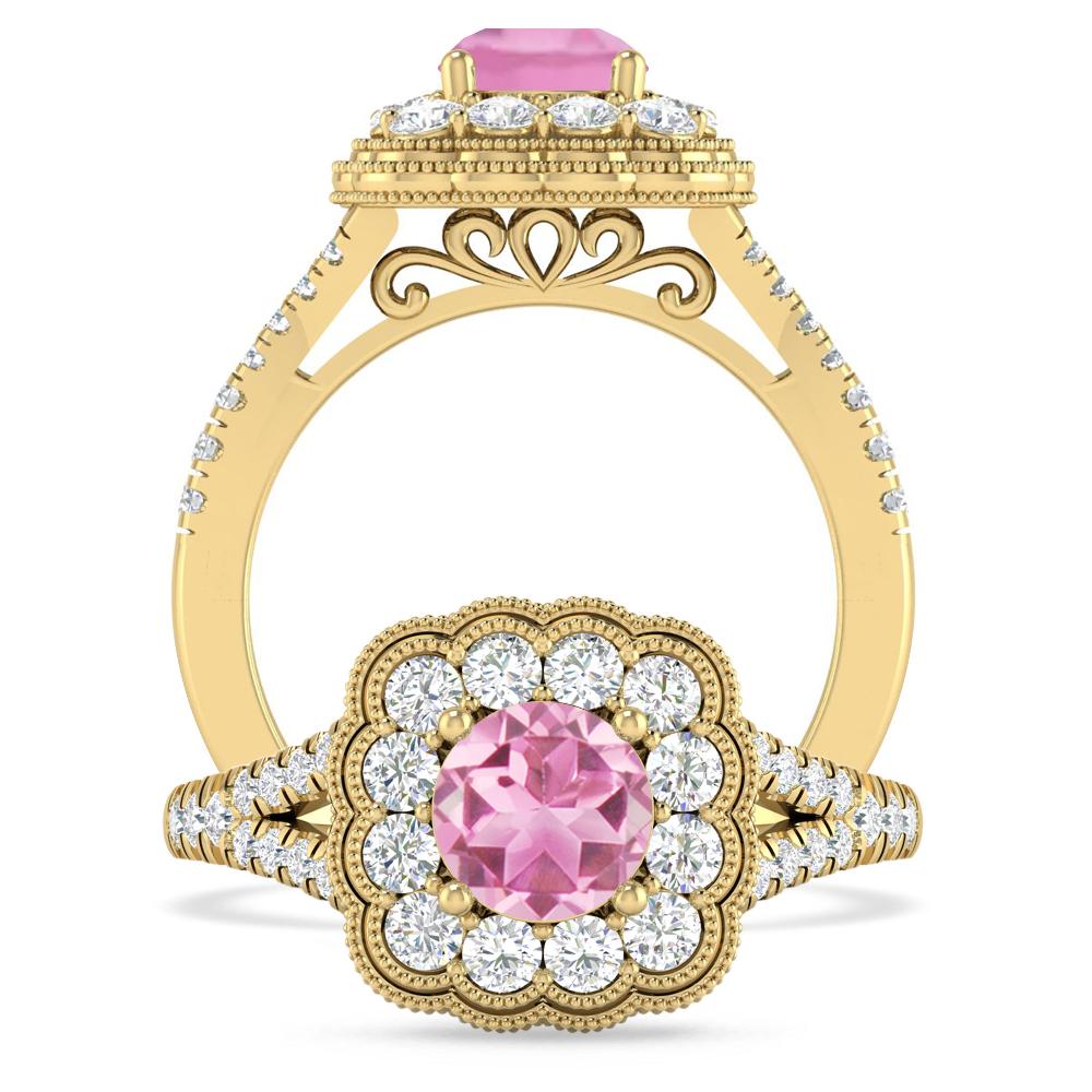 Yellow Gold - Pink Tourmaline