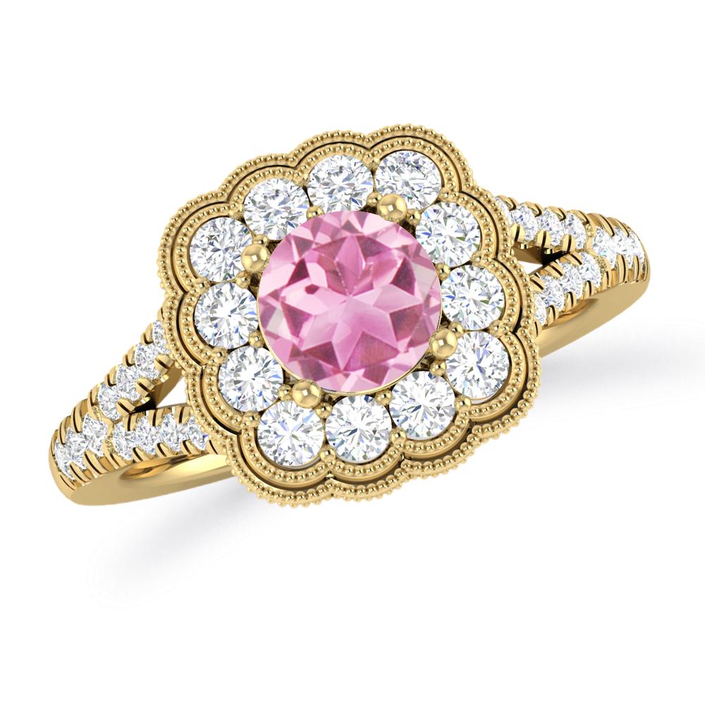 Yellow Gold - Pink Tourmaline