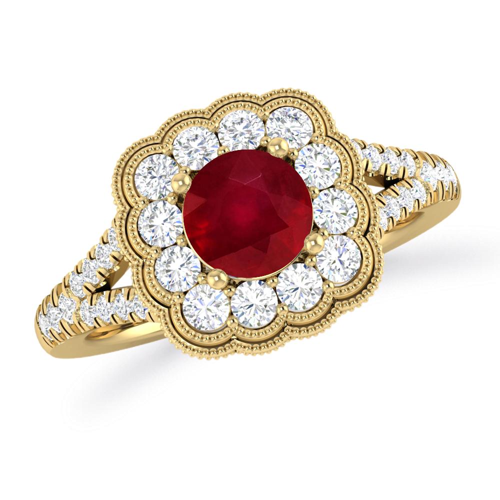 Yellow Gold - Ruby