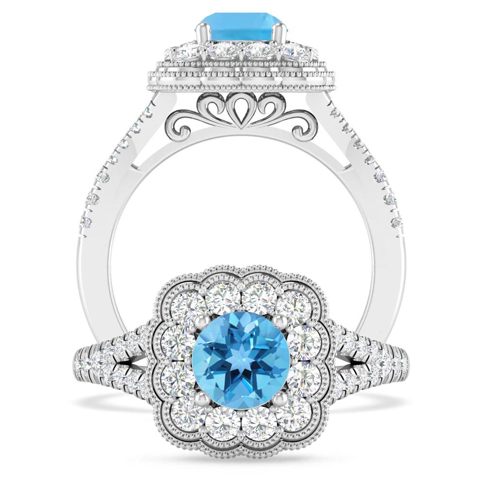 White Gold - Blue Topaz