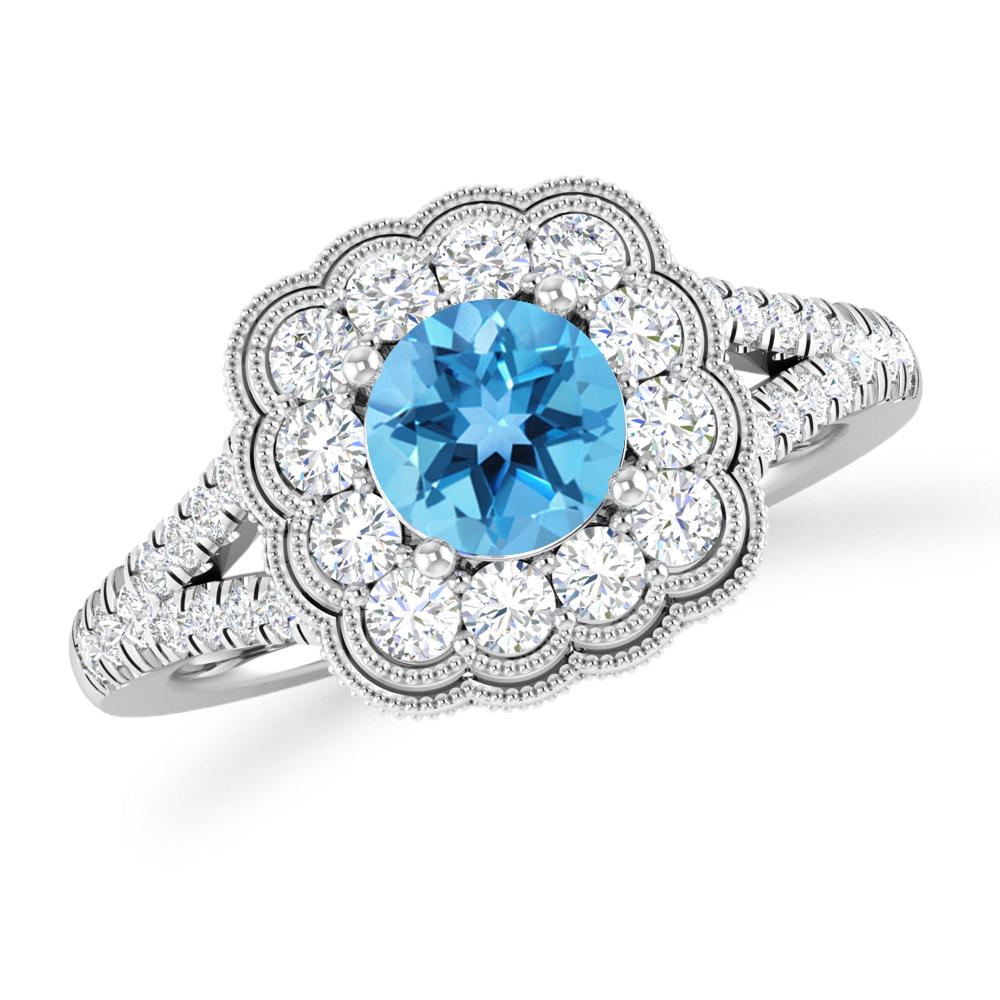 White Gold - Blue Topaz
