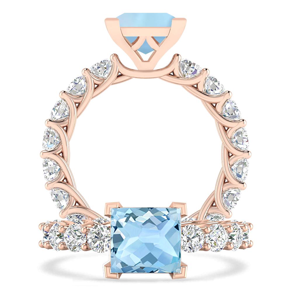 Rose Gold - Aquamarine