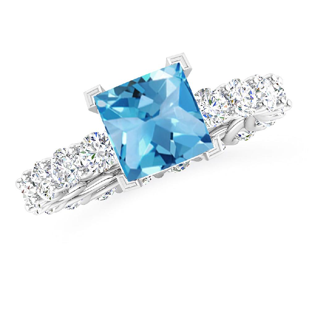 White Gold - Blue Topaz