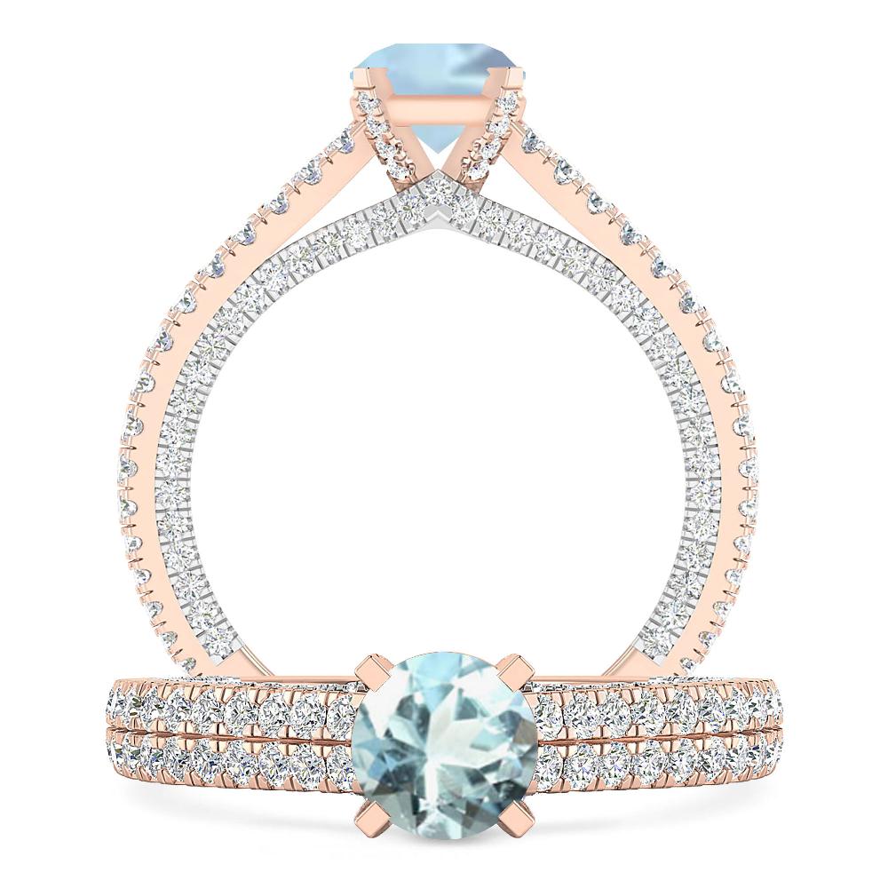 Rose Gold - Aquamarine
