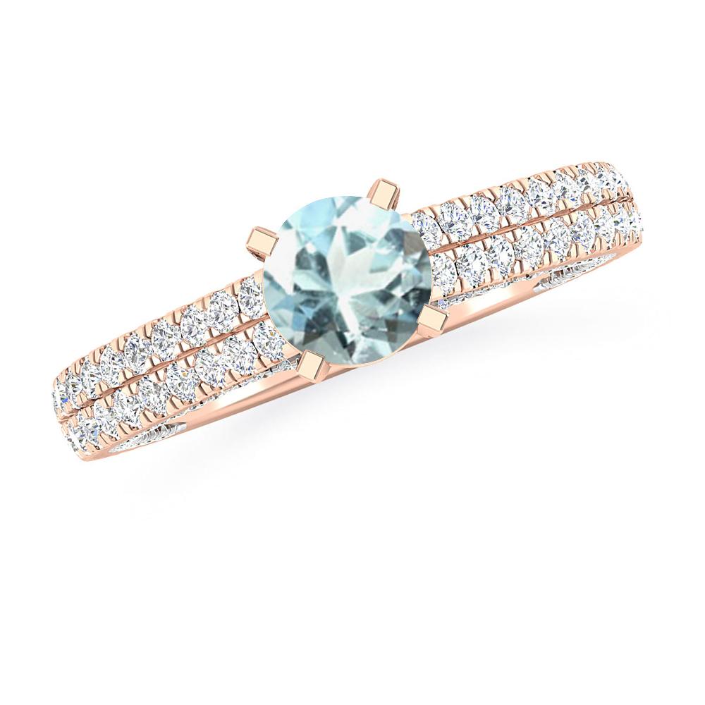 Rose Gold - Aquamarine