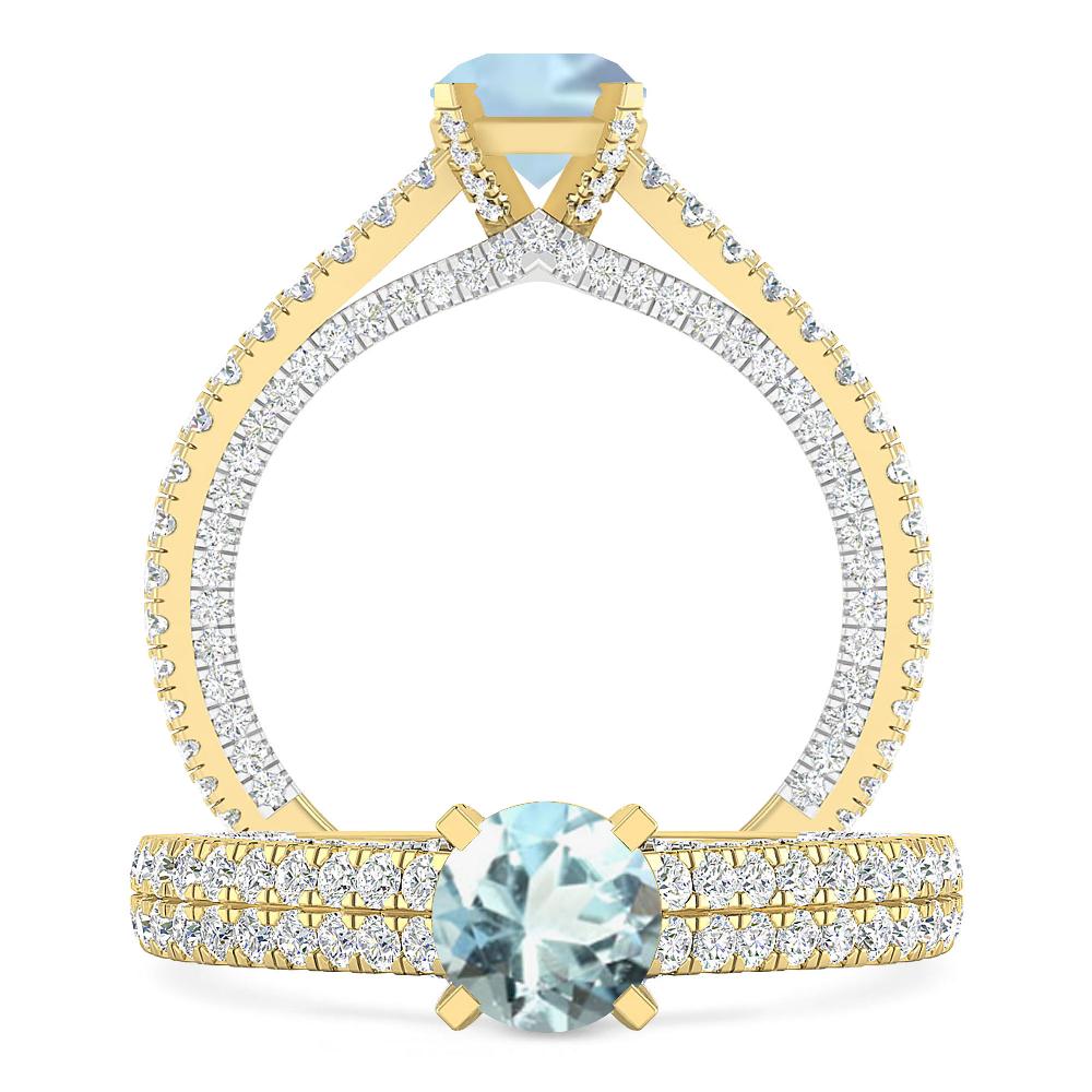 Yellow Gold - Aquamarine