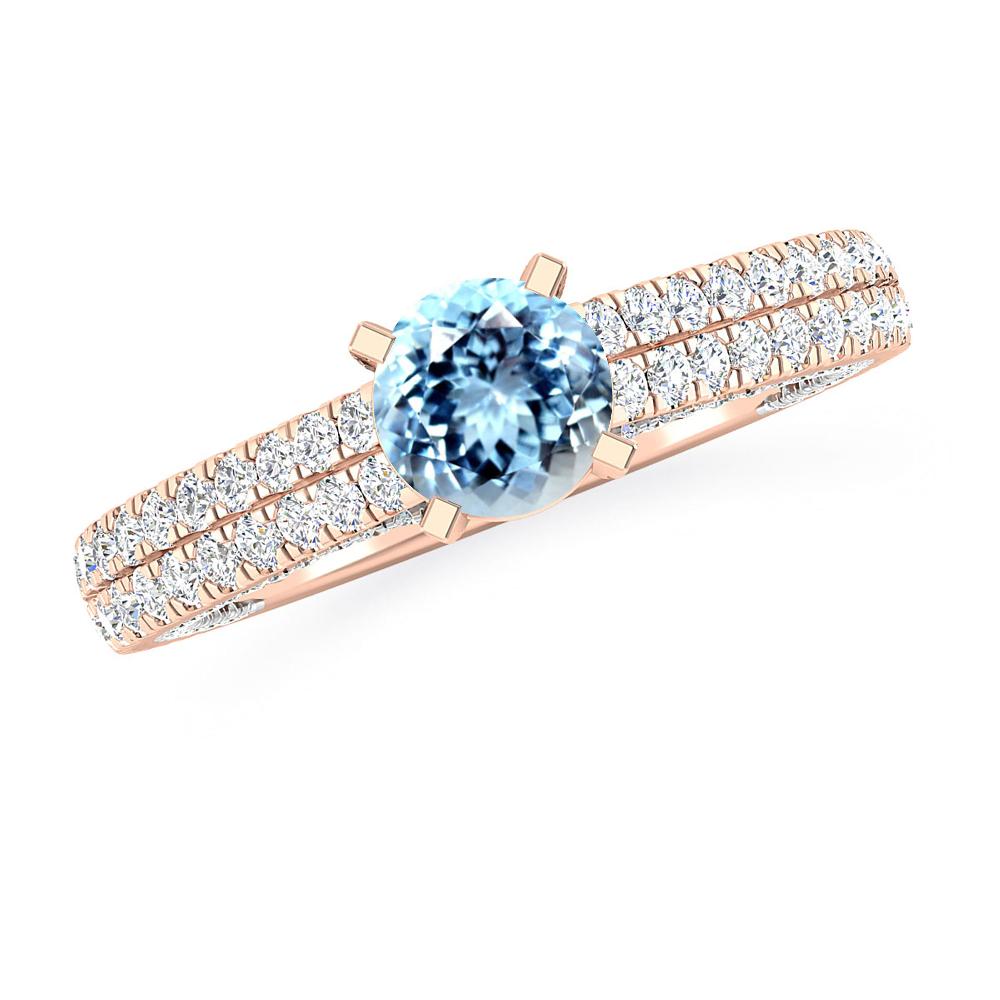 Rose Gold - Aquamarine