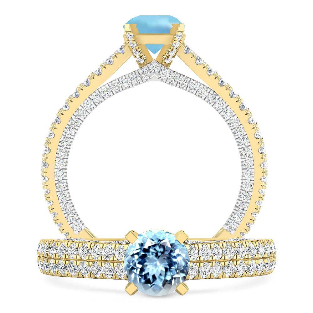 Yellow Gold - Aquamarine