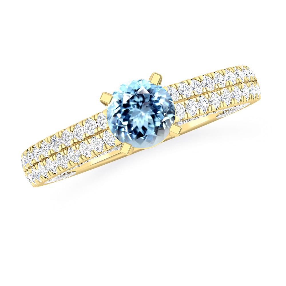 Yellow Gold - Aquamarine