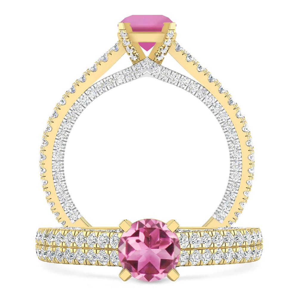 Yellow Gold - Pink Tourmaline