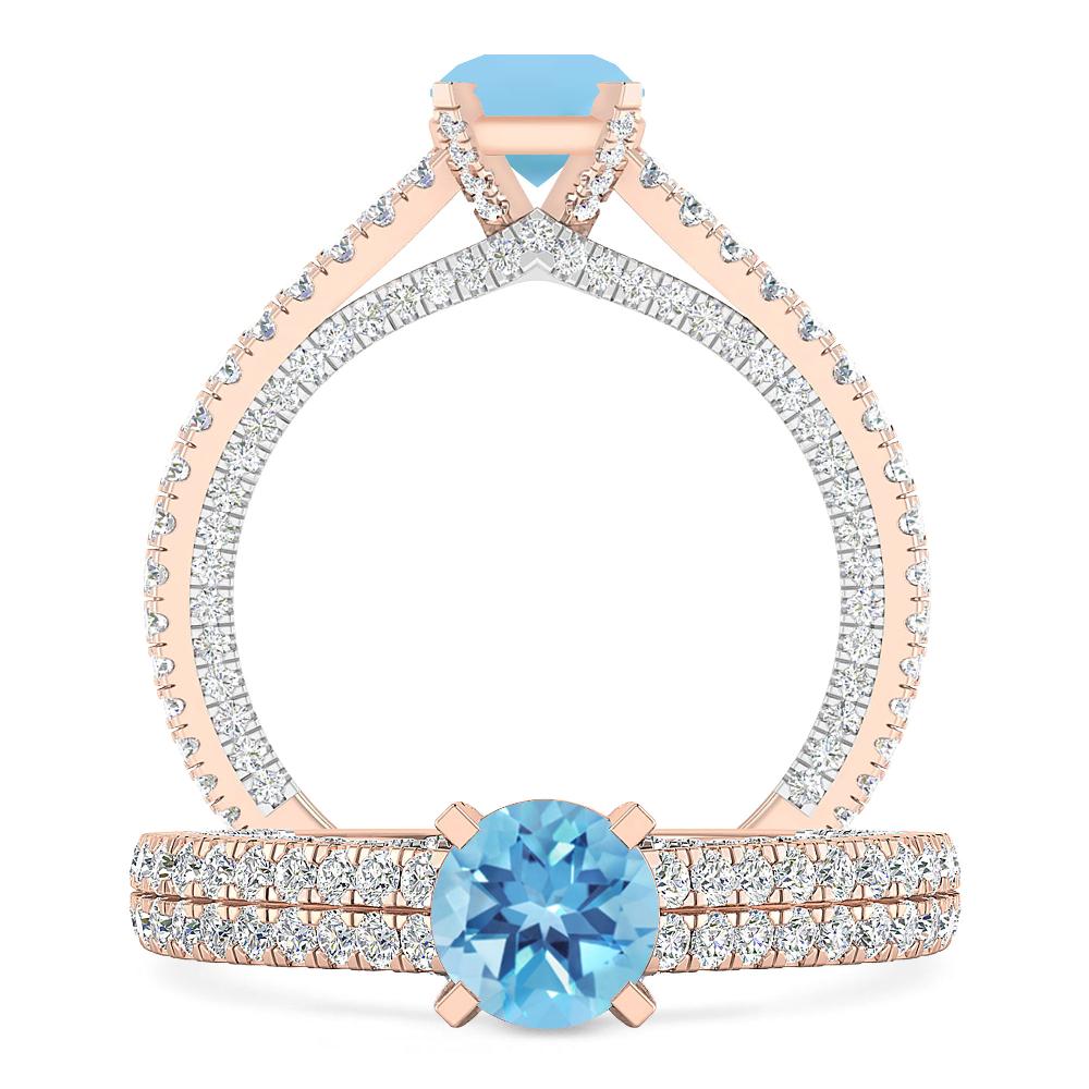 Rose Gold - Blue Topaz