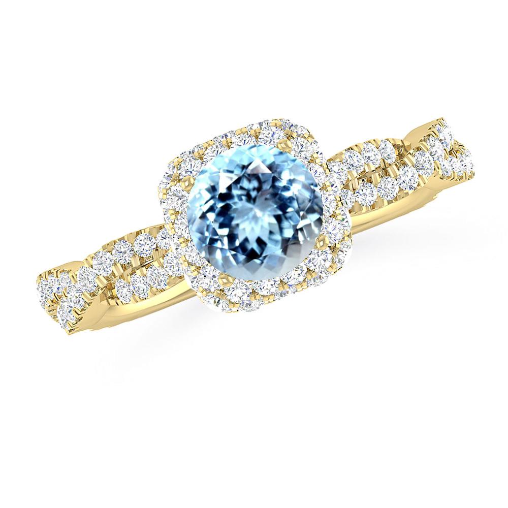 Yellow Gold - Aquamarine