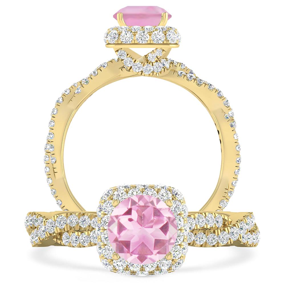 Yellow Gold - Pink Tourmaline